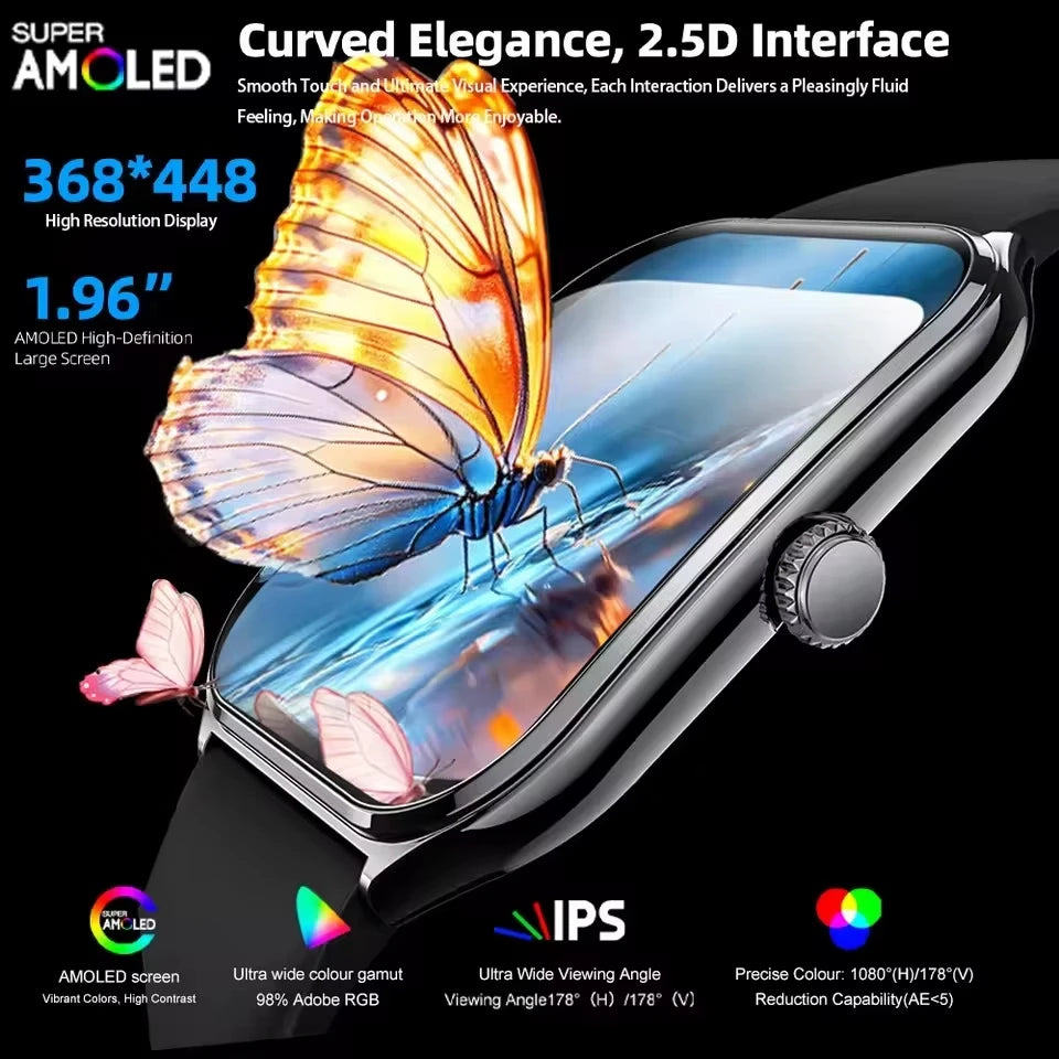Smartwatch Waterproof BT Calling Fashion 386*448AMOLED HD Screen Sports Bracelet 2026 Ultra Thin Smart Watch Women Men New Gift