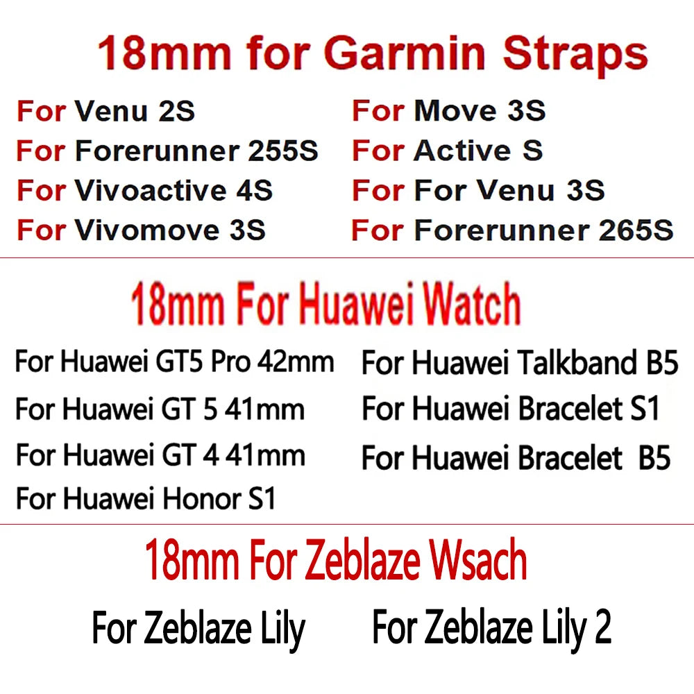 Leather Smart Watch Strap For HUAWEI WATCH GT 4 41mm/Garmin Venu 3S/Venu 2S Wristbands Rose Gold Buckle 18mm Bracelet Wristband