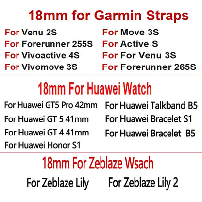 Leather Smart Watch Strap For HUAWEI WATCH GT 4 41mm/Garmin Venu 3S/Venu 2S Wristbands Rose Gold Buckle 18mm Bracelet Wristband