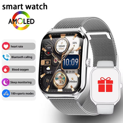 Smartwatch Waterproof BT Calling Fashion 386*448AMOLED HD Screen Sports Bracelet 2026 Ultra Thin Smart Watch Women Men New Gift