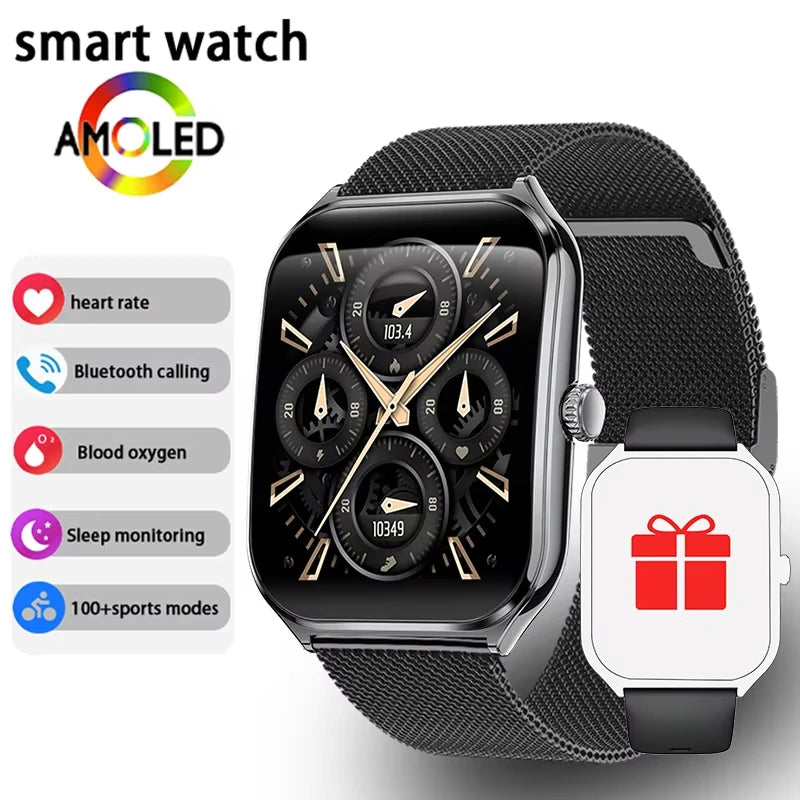 Smartwatch Waterproof BT Calling Fashion 386*448AMOLED HD Screen Sports Bracelet 2026 Ultra Thin Smart Watch Women Men New Gift