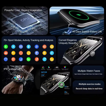 Smartwatch Waterproof BT Calling Fashion 386*448AMOLED HD Screen Sports Bracelet 2026 Ultra Thin Smart Watch Women Men New Gift