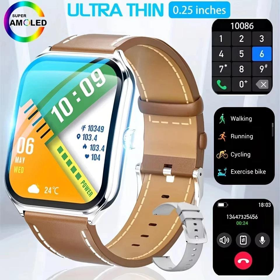 Smartwatch Waterproof BT Calling Fashion 386*448AMOLED HD Screen Sports Bracelet 2026 Ultra Thin Smart Watch Women Men New Gift
