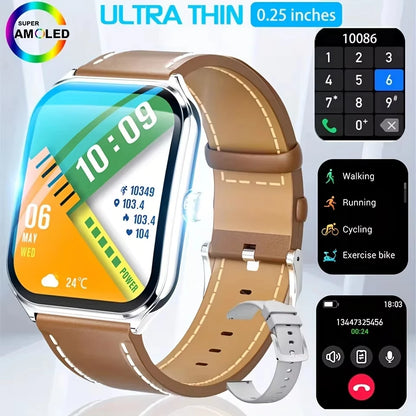 Smartwatch Waterproof BT Calling Fashion 386*448AMOLED HD Screen Sports Bracelet 2026 Ultra Thin Smart Watch Women Men New Gift
